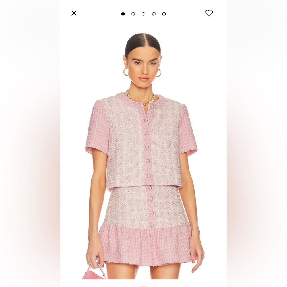 Pink tweed chanel looking jacket, super cute but ordered wrong size